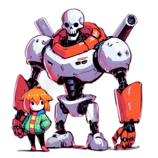 robot, weapon, jacket, concept art, pixel art, watercolor, comic book art, red transparent PNG cut-out