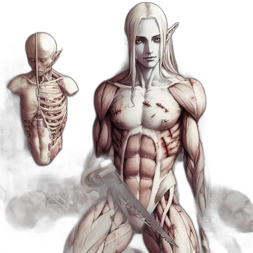 concept art, fantasy art, comic book art, 3d render, eerie, scene, features, fantastical transparent PNG cut-out