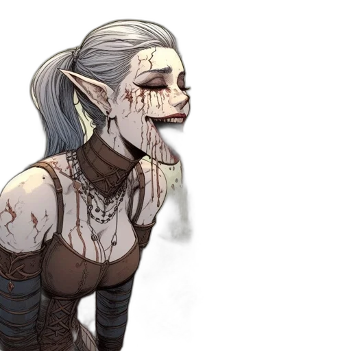 staff, face, mask, creature, concept art, fantasy art, comic book art, watercolor transparent PNG cut-out