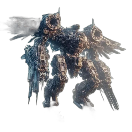robot, weapon, creature, dragon, concept art, 3d render, fantasy art, pixel art transparent PNG cut-out