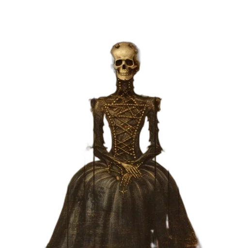 dress, robot, jewelry, crown, concept art, 3d render, fantasy art, dark transparent PNG cut-out