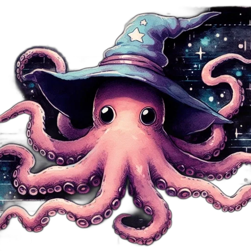 creature, hat, animal, staff, concept art, watercolor, fantasy art, pixel art transparent PNG cut-out