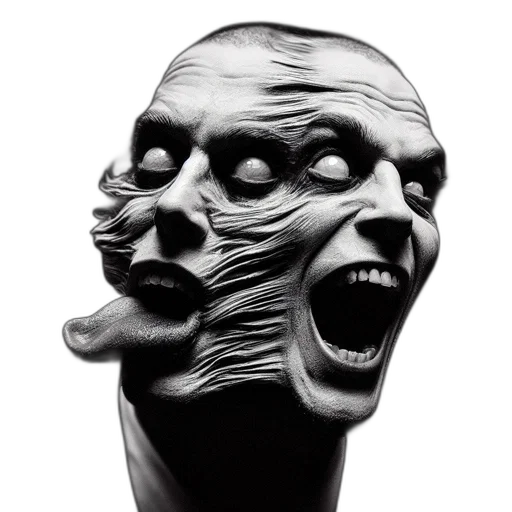 mask, face, creature, concept art, 3d render, photorealistic, comic book art, image transparent PNG cut-out