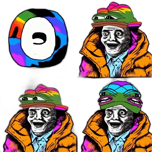 jacket, face, hat, mask, concept art, pixel art, 3d render, colorful transparent PNG cut-out