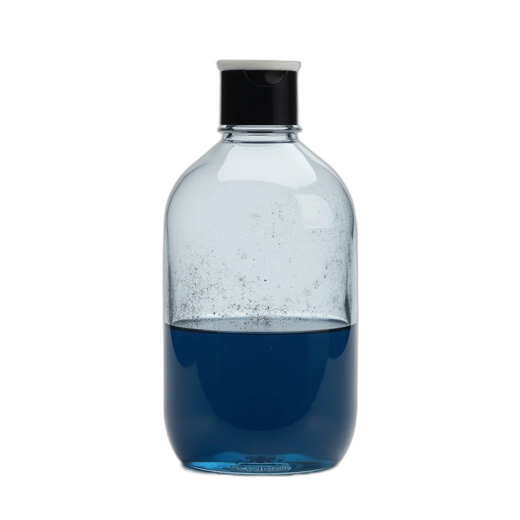 bottle, food, hair, crown, 3d render, photorealistic, blue, monochrome transparent PNG cut-out