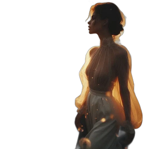 dress, crown, hair, jewelry, 3d render, concept art, photorealistic, fantasy art transparent PNG cut-out