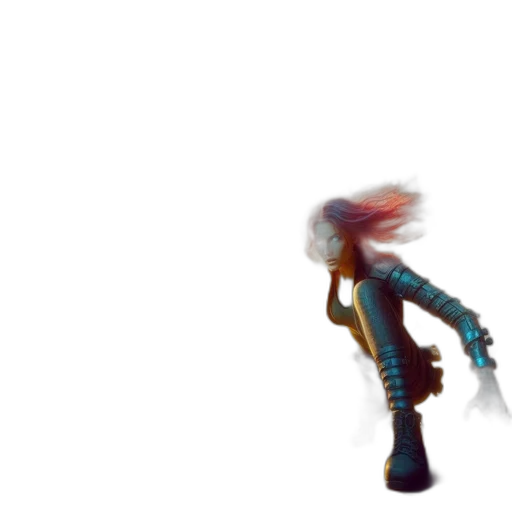 hair, staff, weapon, creature, concept art, 3d render, pixel art, fantasy art transparent PNG cut-out
