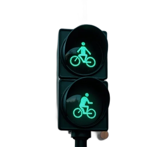 green, traffic, light, bicycle, sign transparent PNG cut-out