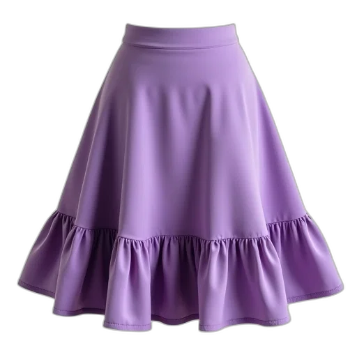 dress, pastel, dark, purple, skirt, ruffled, hem, waistband transparent PNG cut-out