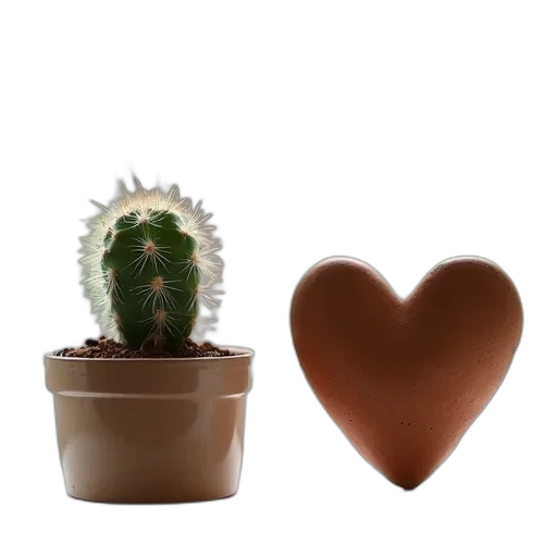 crown, creature, 3d render, earth tones, small, cactus, plant, pot transparent PNG cut-out