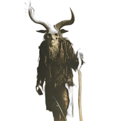 creature, mask, animal, staff, concept art, fantasy art, 3d render, photorealistic transparent PNG cut-out