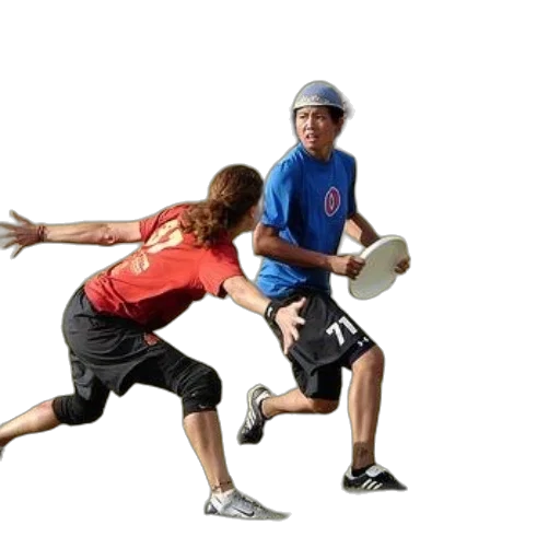 fire, man, blue, shirt, playing, frisbee, another, red transparent PNG cut-out