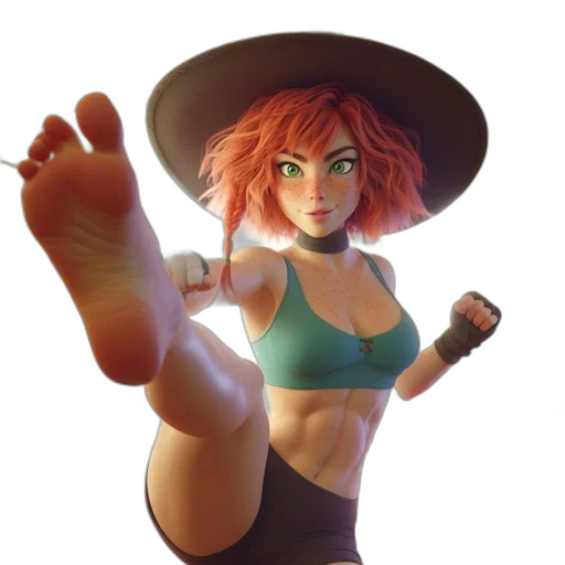 hat, staff, weapon, shoes, concept art, fantasy art, 3d render, cartoon transparent PNG cut-out