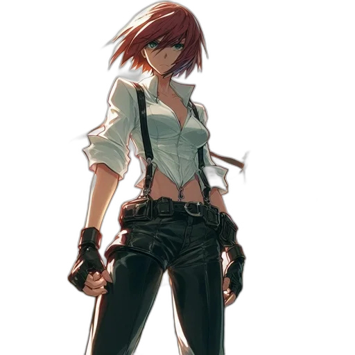 weapon, staff, sword, jacket, concept art, cyberpunk, comic book art, pixel art transparent PNG cut-out