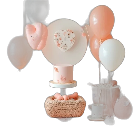 jewelry, 3d render, pastel, set, baby, shower, items transparent PNG cut-out