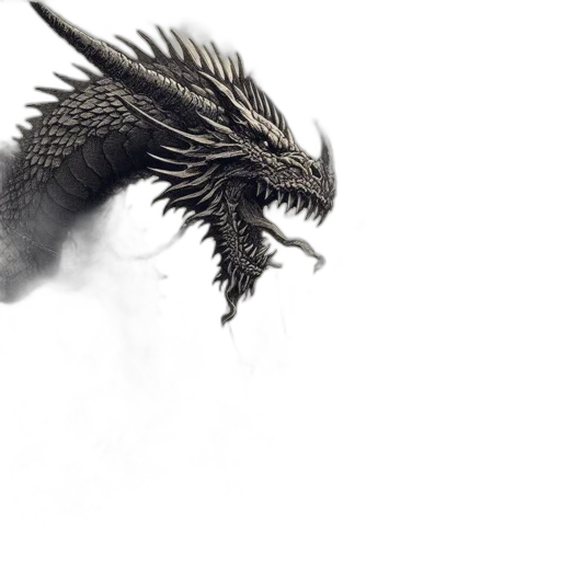dragon, creature, animal, weapon, fantasy art, concept art, photorealistic, 3d render transparent PNG cut-out