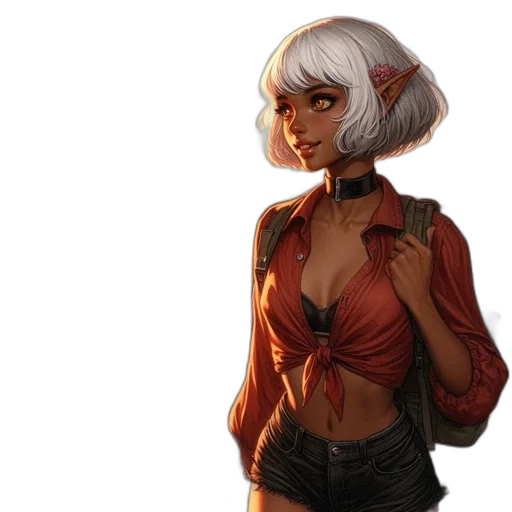 jacket, staff, dress, concept art, fantasy art, comic book art, cyberpunk, red transparent PNG cut-out