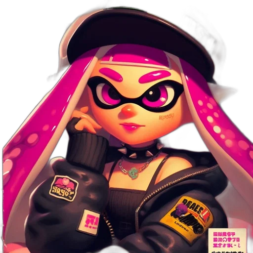 weapon, jacket, dress, staff, concept art, vaporwave, 3d render, anime transparent PNG cut-out