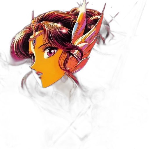 staff, mask, face, crown, concept art, anime, fantasy art, watercolor transparent PNG cut-out