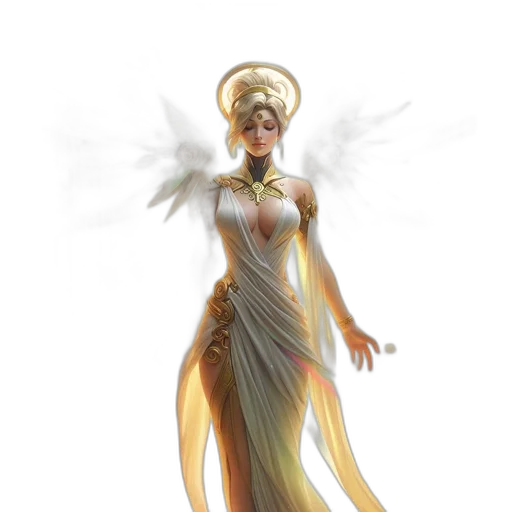 dress, staff, concept art, fantasy art, comic book art, pixel art, golden, pastel transparent PNG cut-out