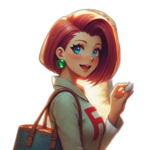 face, jacket, jewelry, staff, cartoon, concept art, anime, pixel art transparent PNG cut-out
