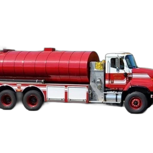 3d render, concept art, red, tanker, truck, large, cylindrical, tank transparent PNG cut-out