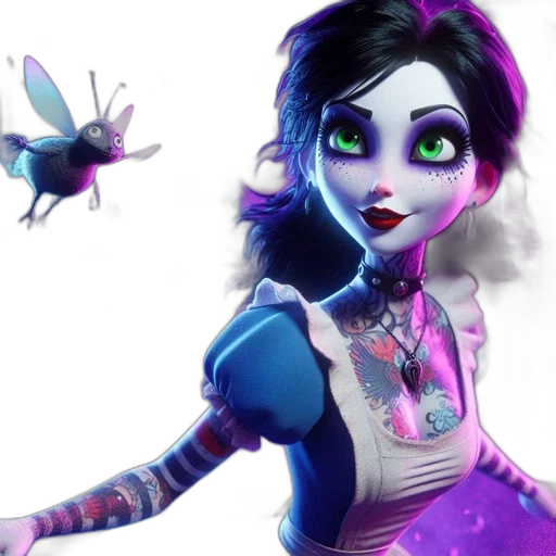 concept art, fantasy art, comic book art, 3d render, animated, character, striking, features transparent PNG cut-out