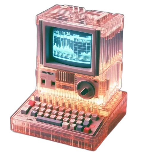 robot, furniture, weapon, animal, vaporwave, cyberpunk, pixel art, 3d render transparent PNG cut-out