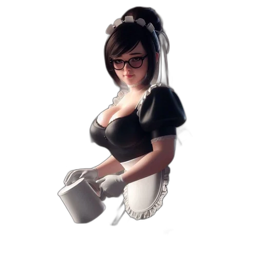 staff, dress, robot, face, concept art, 3d render, fantasy art, photorealistic transparent PNG cut-out