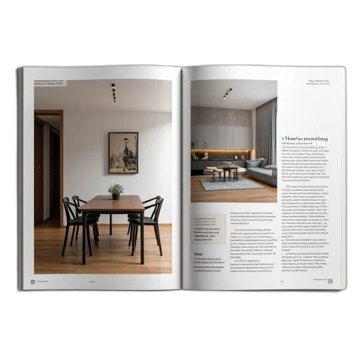 furniture, 3d render, photorealistic, magazine, page, layout, modern, apartment transparent PNG cut-out