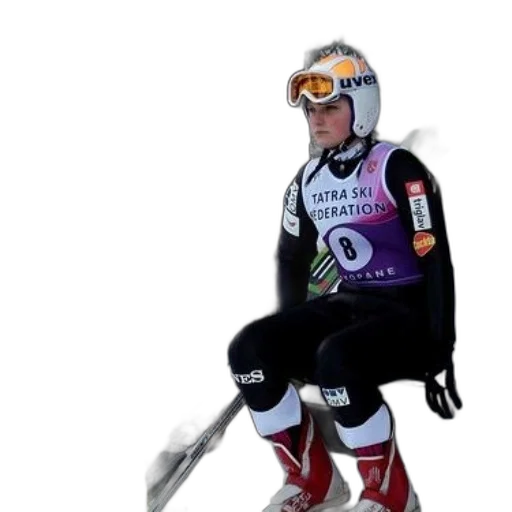 staff, skier, wearing, tatra, ski, federation, uniform, sits transparent PNG cut-out