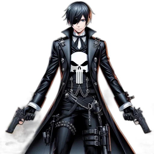 jacket, weapon, concept art, cyberpunk, pixel art, comic book art, monochrome, man transparent PNG cut-out
