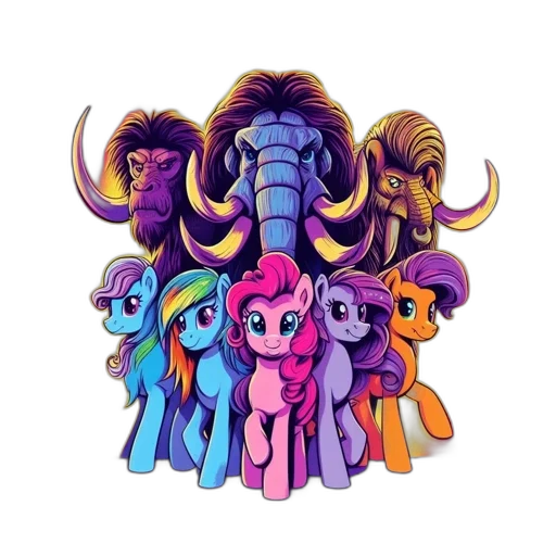 staff, crown, animal, concept art, fantasy art, pixel art, cartoon, colorful transparent PNG cut-out