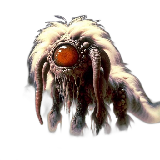 creature, animal, hair, staff, concept art, 3d render, pixel art, fantasy art transparent PNG cut-out