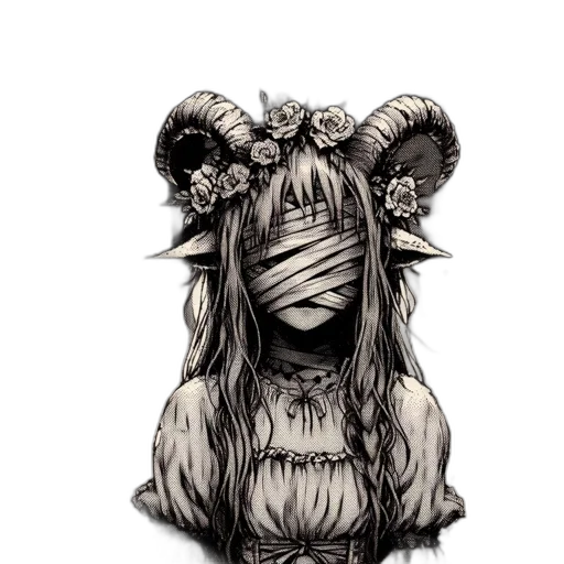 mask, creature, hair, animal, concept art, fantasy art, pixel art, comic book art transparent PNG cut-out