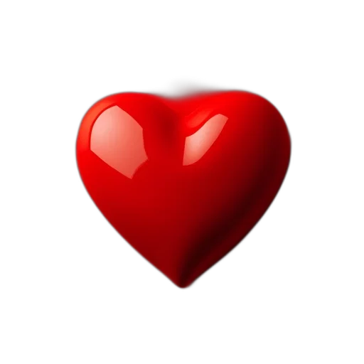 jewelry, photorealistic, red, heart, glossy, finish, centered, background transparent PNG cut-out