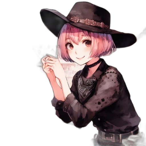hat, jacket, weapon, dress, anime, watercolor, pixel art, concept art transparent PNG cut-out