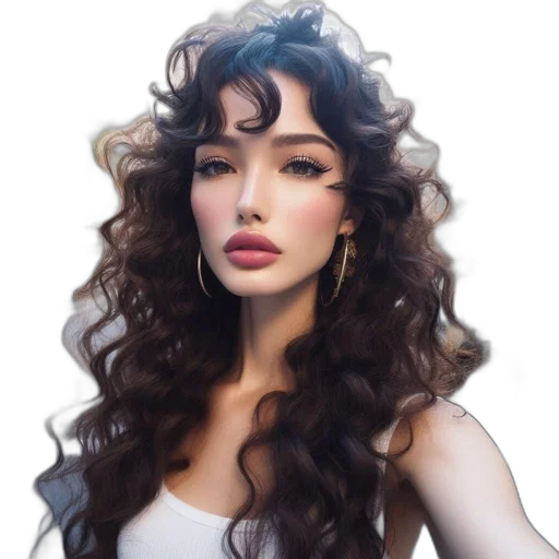 hair, face, jewelry, photorealistic, fantasy art, oil painting, 3d render, earth tones transparent PNG cut-out