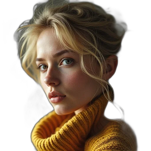 face, hair, jacket, jewelry transparent PNG cut-out