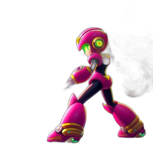 robot, weapon, staff, concept art, 3d render, pixel art, vaporwave, fog transparent PNG cut-out