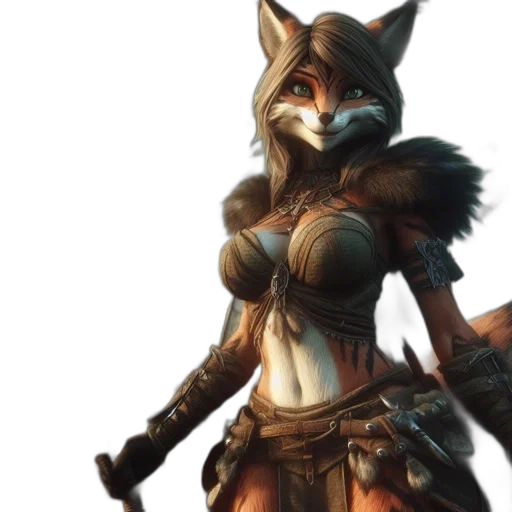 staff, fantasy art, concept art, 3d render, comic book art, earth tones, anthropomorphic, fox transparent PNG cut-out