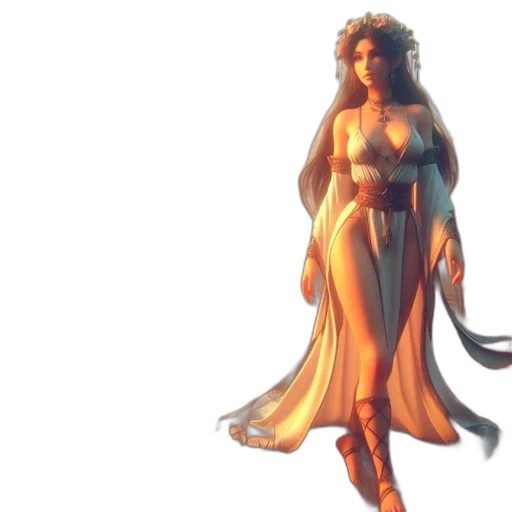 dress, concept art, fantasy art, pixel art, 3d render, fire, sunset, outer space transparent PNG cut-out