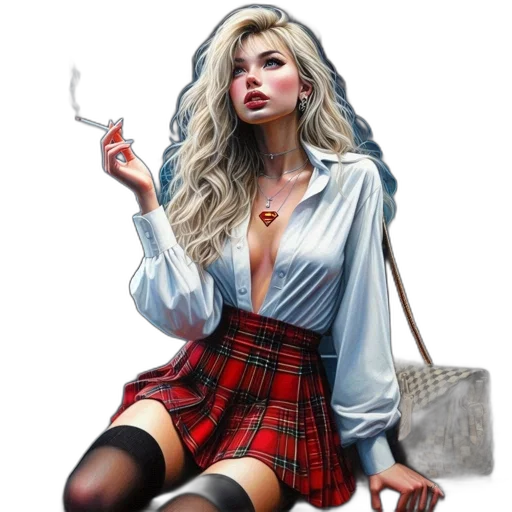 dress, jacket, fantasy art, oil painting, photorealistic, comic book art, neon lights, young transparent PNG cut-out