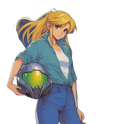jacket, weapon, staff, robot, concept art, vaporwave, pixel art, anime transparent PNG cut-out