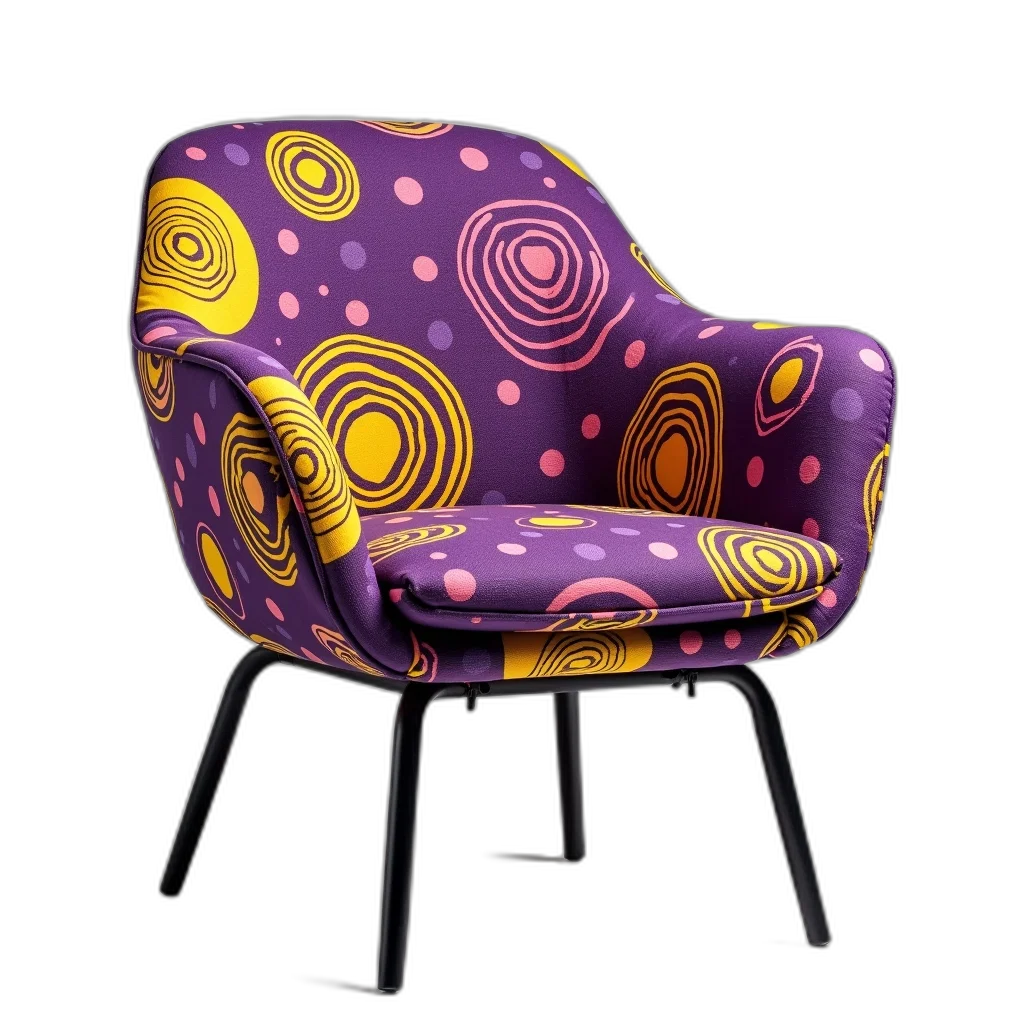 furniture, 3d render, concept art, photorealistic, outer space, modern, chair, purple transparent PNG cut-out