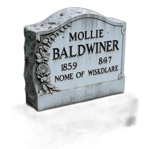 weathered, stone, headstone, floral, design, left, side, featuring transparent PNG cut-out