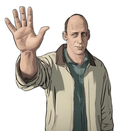 jacket, face, staff, mask, concept art, anime, pixel art, comic book art transparent PNG cut-out