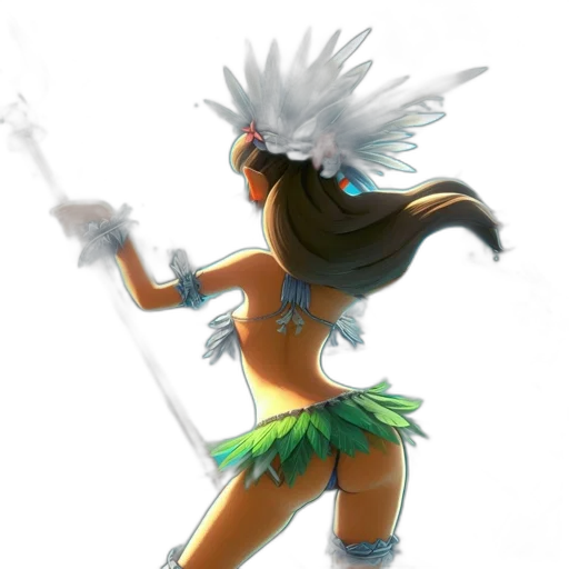 staff, concept art, fantasy art, 3d render, pixel art, underwater, animated, figure transparent PNG cut-out