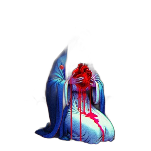 creature, staff, dress, weapon, pixel art, vaporwave, concept art, fantasy art transparent PNG cut-out