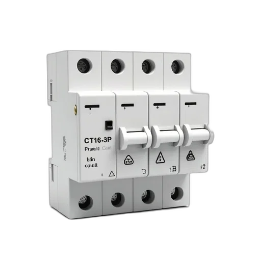 set, four, white, electrical, circuit, breakers, label, ct-16-3p transparent PNG cut-out